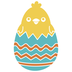Chick Inside Easter Egg Silhouette