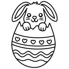 Bunny Inside Easter Egg Outline