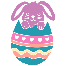 Bunny Inside Easter Egg Silhouette