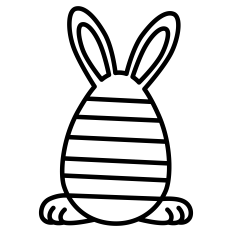 Easter Egg with Bunny Ears & Legs Outline