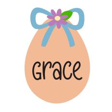 Christian Easter Egg - Grace; Easy Spring Crafting design for Silhouette Studio