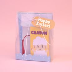 Clear Easter Bag with Coloring Kit - Blue Lamb