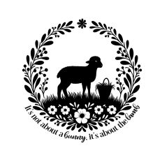 Easter Lamb frame with Flowers