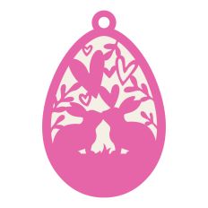 Easter egg ornament with bunnies
