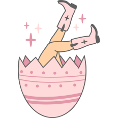 Easter Egg With Legs Sticking Out With Cowboy Boots
