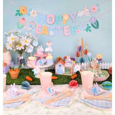 Easter Party Decorations Set, Cupcake Toppers, Wrappers, Signs, Favor Boxes