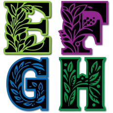 Elegant Botanical Alphabet - EFGH