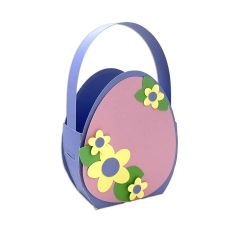 Egg Shaped Easter Basket with flowers
