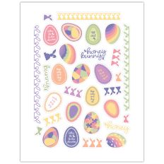 EASTER EGGS AND BUNNY BORDERS STICKER SHEET – RABEA BILZ