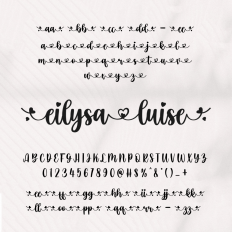 Eilysa Luise - Heart Connect and heart tails Script Font