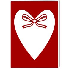 Elegant Heart with Bow Greetings Card