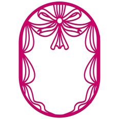 Elegant Ribbon Bow Draped Swag Baroque Oval Frame