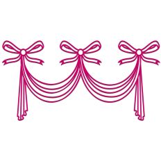 Elegant Ribbon Bow Gathered Draped Cloth Swag Garland