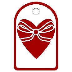 Elegant Ribbon Bow Heart Layered Gift Tag