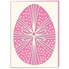 Elegant Ribbon Bow Easter Egg Card