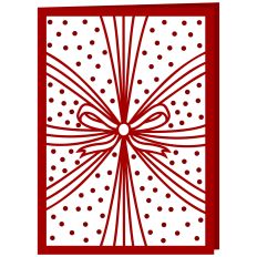 Wrapped Ribbon Bow Polka Dot Greetings Card