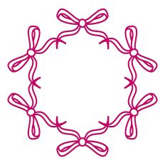 Elegant Ribbon Bow Circle Border Frame