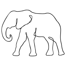 Elephant Line Art