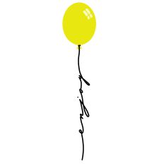 ENJOY STRING ON BRIGHT YELLOW BALLOON – RABEA BILZ