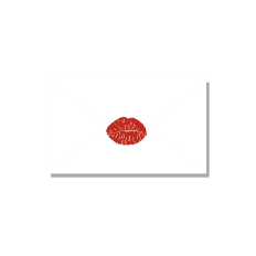 Envelope with Stitching and Red Lips