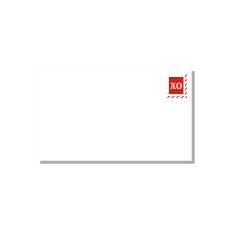 Envelope Front with XO Stamp in Pink and Red