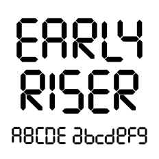 BFC Early Riser Digital Clock Font
