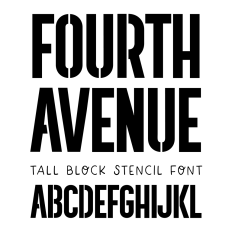 BFC Fourth Avenue Stencil Tall Block Stencil Font