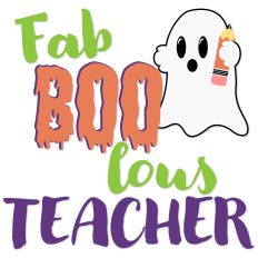 Fab BOO lous Teacher, Fabulous Ghost with Pencil 
