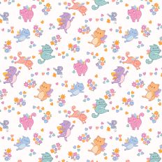 Fairy Cats - cute doodle style pattern