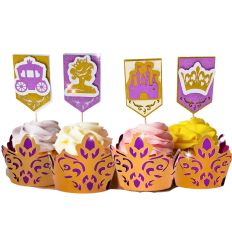 Fairytale Cupcake Wrapper & 4 Toppers – 3D SVG