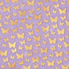 Lilac and Gold Glitter Butterflies Background