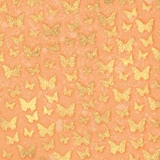 Saffron and Gold Glitter Butterflies Background