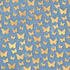 Cornflower and Gold Glitter Butterflies Background
