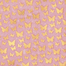 Blush and Gold Glitter Butterflies Background