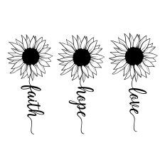 Faith Hope Love Sunflower SVG Cut File
