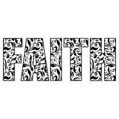 Faith Lace Pattern SVG | Christian Word Art Cut File
