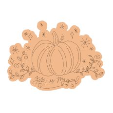 Fall Pumpkin Sketch design with vines and stars