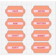 Family labels or stickers