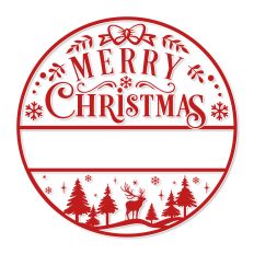 Round Christmas Family Name Sign SVG