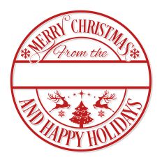 Round Christmas Family Name Sign SVG