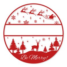 Round Christmas Family Name Sign SVG