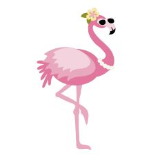 Fancy Flamingo with Sunglasses & Flower