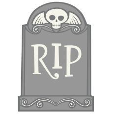 Fancy Gravestone with Winged Skull