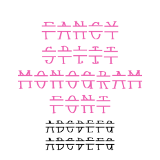 Fancy Split Monogram Font, Serif Monogram Font, Personalized Font