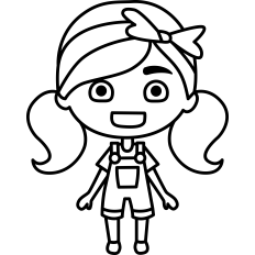 Farmer Girl Outline