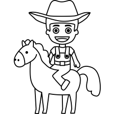 Cowboy Horse Outline