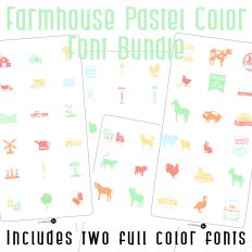 Farmhouse Pastell Full Color Font Bundle