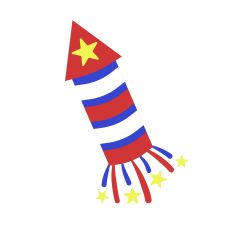 Patriotic Firecracker Rocket July 4th