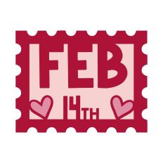 Valentine's Day Postage Stamp Frame SVG - Feb 14th