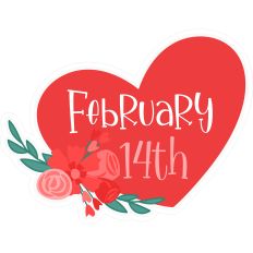 February 14th Title Heart Roses Happy Valentine’s Day